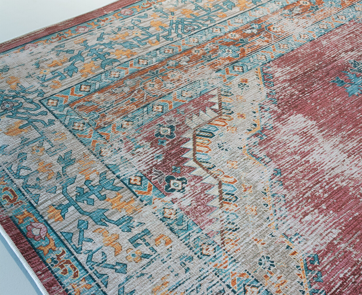 Vloerkleed vintage 200x350cm rood perzisch oosters tapijt