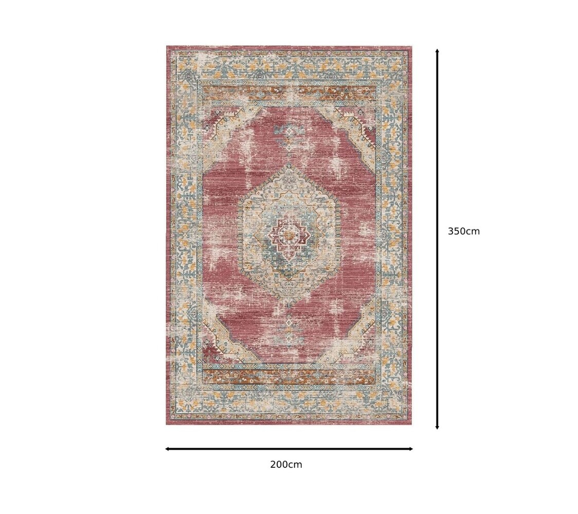 Vloerkleed vintage 200x350cm rood perzisch oosters tapijt