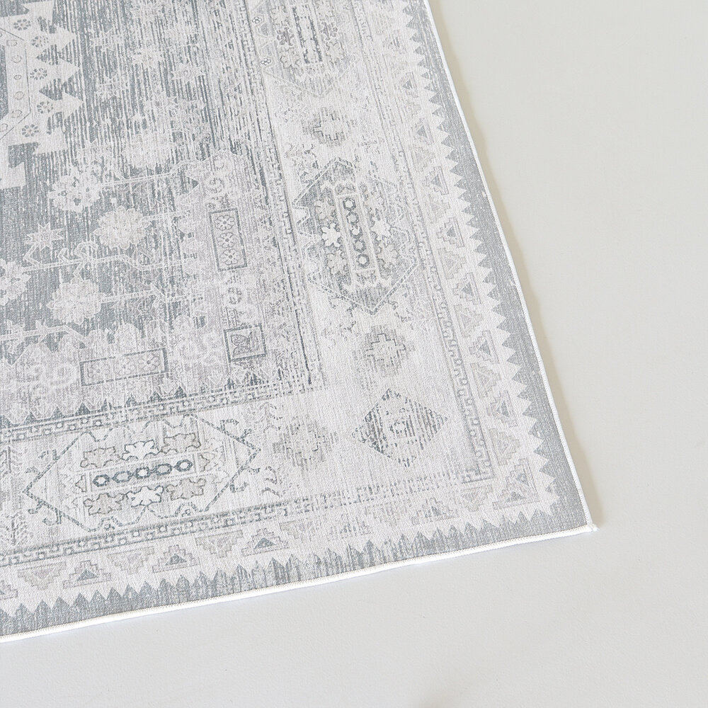 Vloerkleed vintage 200x350cm wit grijs perzisch oosters tapijt