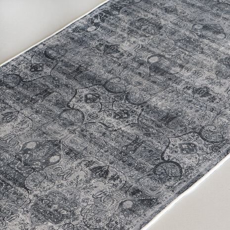 Lizzely Garden & Living Vloerkleed vintage 70x140cm blauw zwart perzisch oosters tapijt