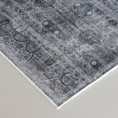 Lizzely Garden & Living Vloerkleed vintage 70x140cm blauw zwart perzisch oosters tapijt