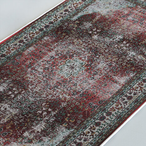 Lizzely Garden & Living Vloerkleed vintage 70x140cm donkerrood perzisch oosters tapijt
