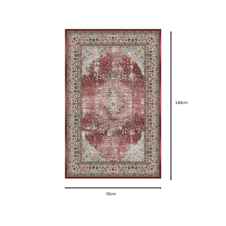 Lizzely Garden & Living Vloerkleed vintage 70x140cm donkerrood perzisch oosters tapijt
