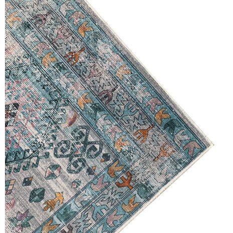 Lizzely Garden & Living Vloerkleed vintage 70x140cm wit lichtblauw perzisch oosters tapijt