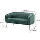 Lizzely Garden & Living Zitbank Joanne 2 zits velvet groen bankstel 140cm stof bank Lizzely Garden & Living Zitbank Joanne 2 zits velvet groen bankstel 140cm stof bank