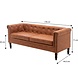 Lizzely Garden & Living Zitbank Chesterfield Nico 3 zits cognac 176cm bankstel Lizzely Garden & Living Zitbank Chesterfield Nico 3 zits cognac 176cm bankstel
