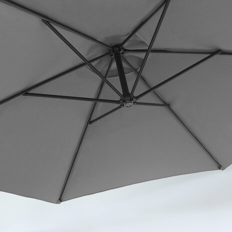 Lizzely Garden & Living Zweefparasol Staal Donkergrijs Parasol Diameter 300cm Lizzely Garden & Living Zweefparasol Staal Donkergrijs Parasol Diameter 300cm