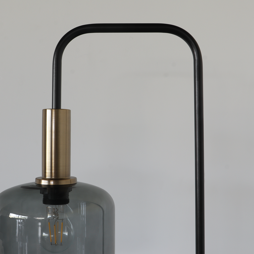 Industriële vloerlamp Zakkie staande lamp zwart goud