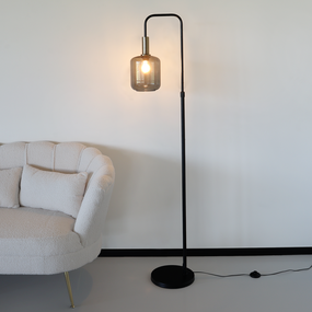 Lizzely Garden & Living Industriële vloerlamp Zakkie staande lamp zwart goud