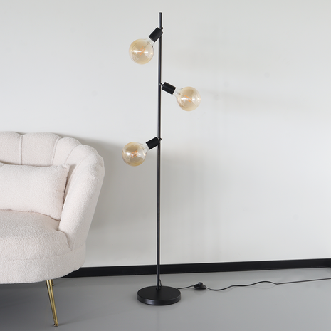 Lizzely Garden & Living Industriële vloerlamp Eden staande lamp zwart