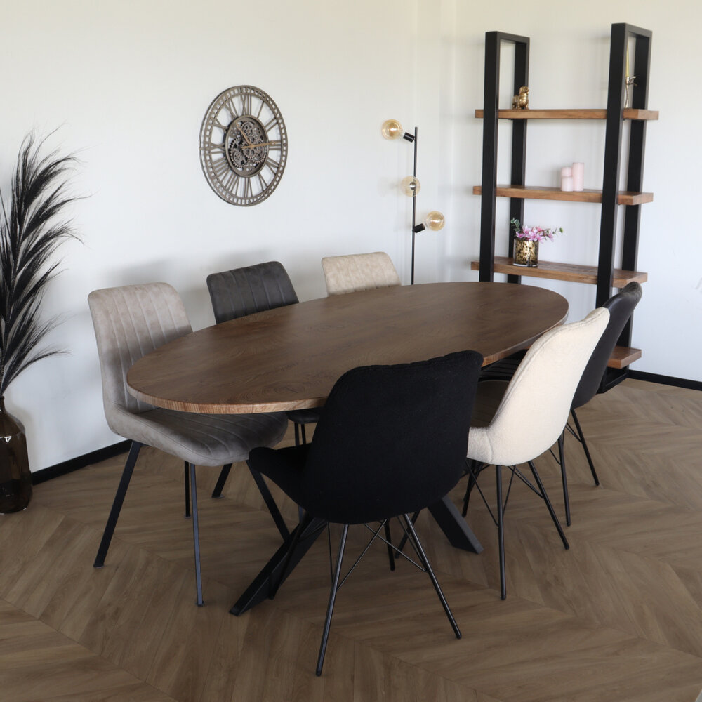 Eettafel ovaal 210cm Rato bruin ovale tafel Eettafel ovaal 210cm Rato bruin ovale tafel