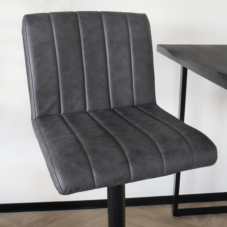 Lizzely Garden & Living Barkruk Anel met rugleuning: antraciet barstoel met zwart onderstel Lizzely Garden & Living Barkruk Anel met rugleuning: antraciet barstoel met zwart onderstel