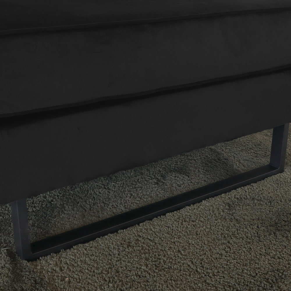 Hoekbank design Puckerto 290cm bank velvet zwart hoek loungebank links bankstel