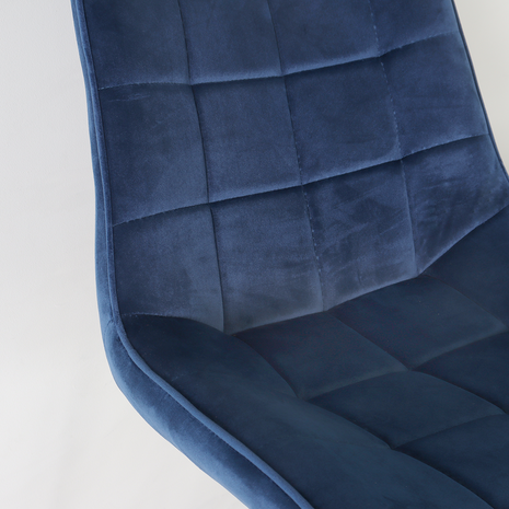 Lizzely Garden & Living Eetkamerstoel Lux donkerblauw velvet eetstoel industrieel