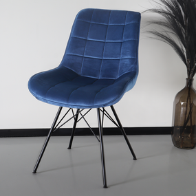 Lizzely Garden & Living Eetkamerstoel Lux donkerblauw velvet eetstoel industrieel Lizzely Garden & Living Eetkamerstoel Lux donkerblauw velvet eetstoel industrieel