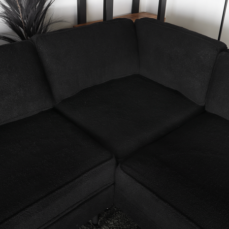 Lizzely Garden & Living Hoekbank design Puckerto 290cm bank teddy zwart hoek loungebank rechts bankstel Lizzely Garden & Living Hoekbank design Puckerto 290cm bank teddy zwart hoek loungebank rechts bankstel