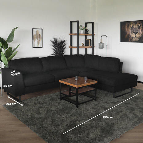 Lizzely Garden & Living Hoekbank design Puckerto 290cm bank teddy zwart hoek loungebank rechts bankstel Lizzely Garden & Living Hoekbank design Puckerto 290cm bank teddy zwart hoek loungebank rechts bankstel