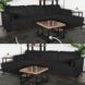 Lizzely Garden & Living Hoekbank design Lizza 270cm bank zwart teddy loungebank zowel links als rechts bankstel Lizzely Garden & Living Hoekbank design Lizza 270cm bank zwart teddy loungebank zowel links als rechts bankstel