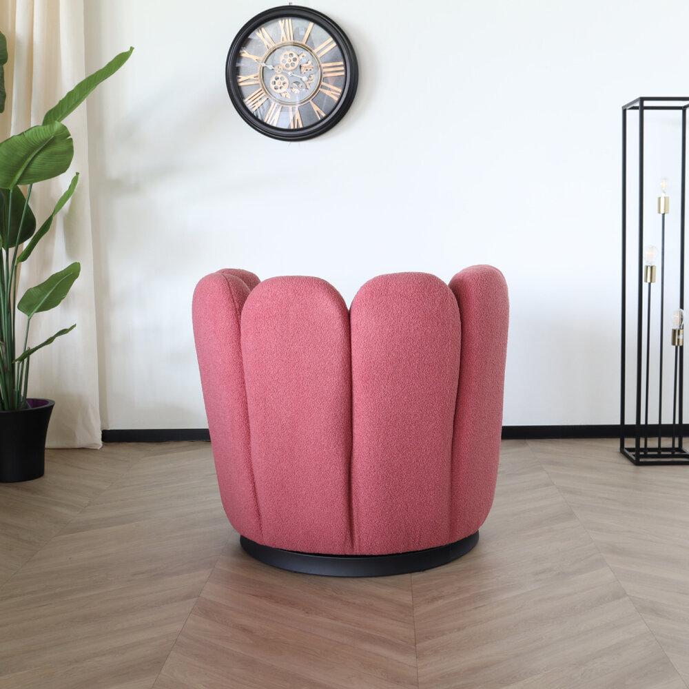 Fauteuil Daphne teddy oud roze draaibare fauteuil Fauteuil Daphne teddy oud roze draaibare fauteuil