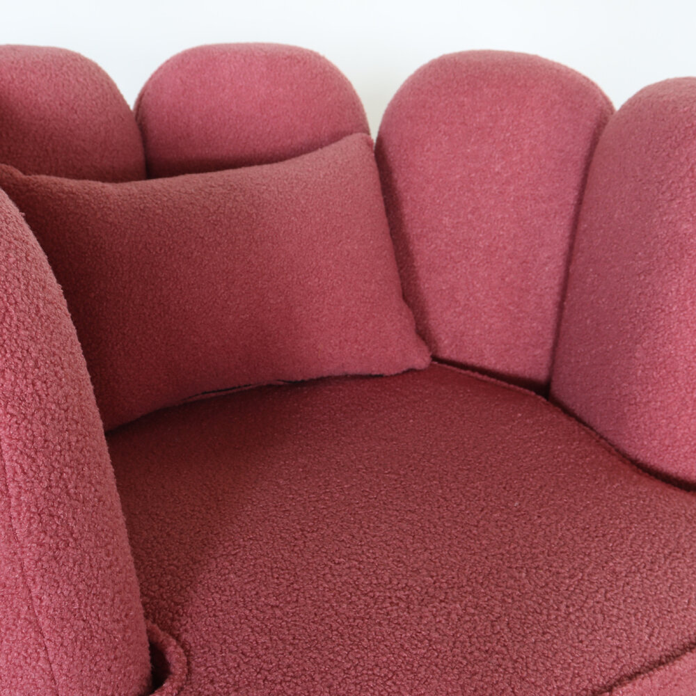 Fauteuil Daphne teddy oud roze draaibare fauteuil Fauteuil Daphne teddy oud roze draaibare fauteuil