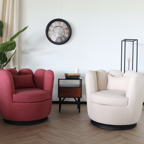 Lizzely Garden & Living Fauteuil Daphne teddy oud roze draaibare fauteuil Lizzely Garden & Living Fauteuil Daphne teddy oud roze draaibare fauteuil