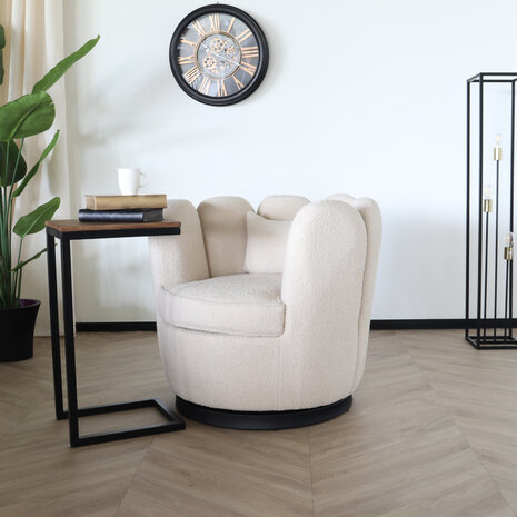 Lizzely Garden & Living Fauteuil Daphne teddy beige draaibare fauteuil Lizzely Garden & Living Fauteuil Daphne teddy beige draaibare fauteuil