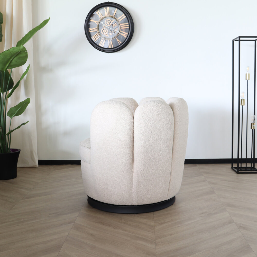 Fauteuil Daphne teddy beige draaibare fauteuil Fauteuil Daphne teddy beige draaibare fauteuil