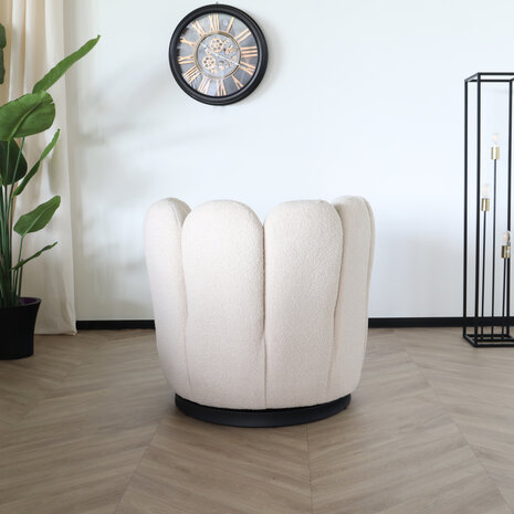 Lizzely Garden & Living Fauteuil Daphne teddy beige draaibare fauteuil Lizzely Garden & Living Fauteuil Daphne teddy beige draaibare fauteuil