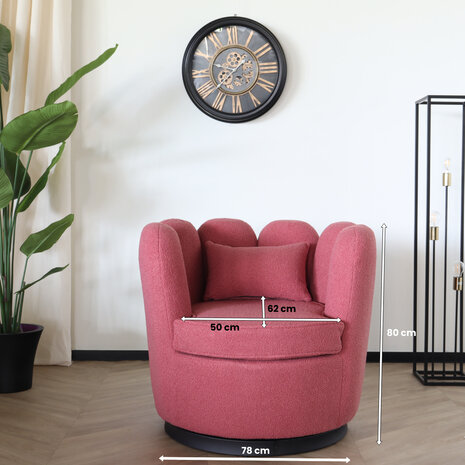 Lizzely Garden & Living Fauteuil Daphne teddy oud roze draaibare fauteuil Lizzely Garden & Living Fauteuil Daphne teddy oud roze draaibare fauteuil