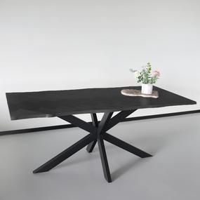Lizzely Garden & Living Eettafel langwerpig visgraat 180cm Otis zwart langwerpige tafel Lizzely Garden & Living Eettafel langwerpig visgraat 180cm Otis zwart langwerpige tafel