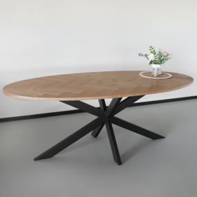 Lizzely Garden & Living Eettafel ovaal visgraat 210cm Obie bruin ovale tafel Lizzely Garden & Living Eettafel ovaal visgraat 210cm Obie bruin ovale tafel