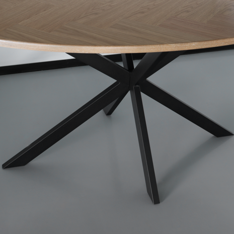 Lizzely Garden & Living Eettafel ovaal visgraat 160cm Obie bruin ovale tafel