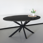 Eettafel ovaal visgraat 160cm Obie zwart ovale tafel Eettafel ovaal visgraat 160cm Obie zwart ovale tafel