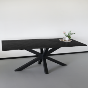 Lizzely Garden & Living Eettafel langwerpig visgraat 220cm Otis zwart langwerpige tafel Lizzely Garden & Living Eettafel langwerpig visgraat 220cm Otis zwart langwerpige tafel
