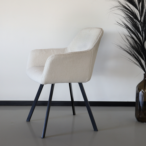 Lizzely Garden & Living Eetkamerstoel Joeri wit teddy eetstoel design Lizzely Garden & Living Eetkamerstoel Joeri wit teddy eetstoel design