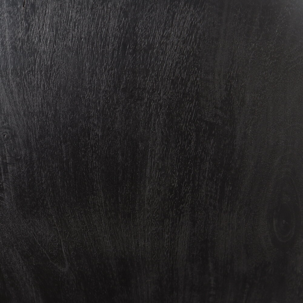 Kast zwart industrieel Milo mangohout 180cm hoog vakkenkast wandkast