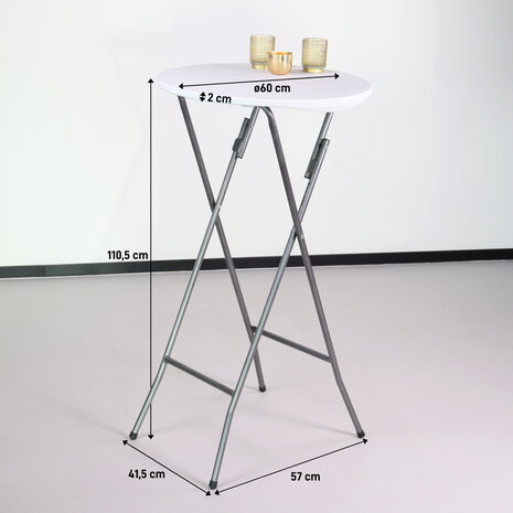 Lizzely Garden & Living Tweedekans model: Statafel 60cm wit breed blad Lizzely Garden & Living Tweedekans model: Statafel 60cm wit breed blad