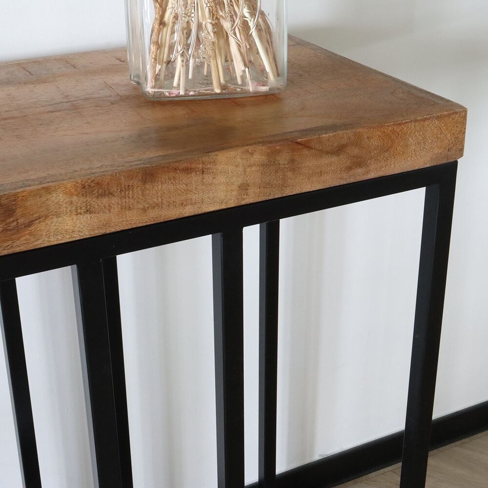 Bijzettafel mangohout Don 180cm bruin industrieel side table Bijzettafel mangohout Don 180cm bruin industrieel side table