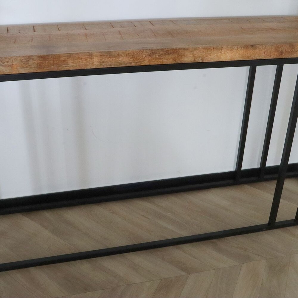 Bijzettafel mangohout Don 180cm bruin industrieel side table Bijzettafel mangohout Don 180cm bruin industrieel side table