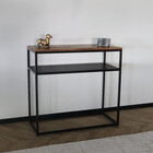 Bijzettafel mangohout Mats 90cm bruin industrieel side table Bijzettafel mangohout Mats 90cm bruin industrieel side table