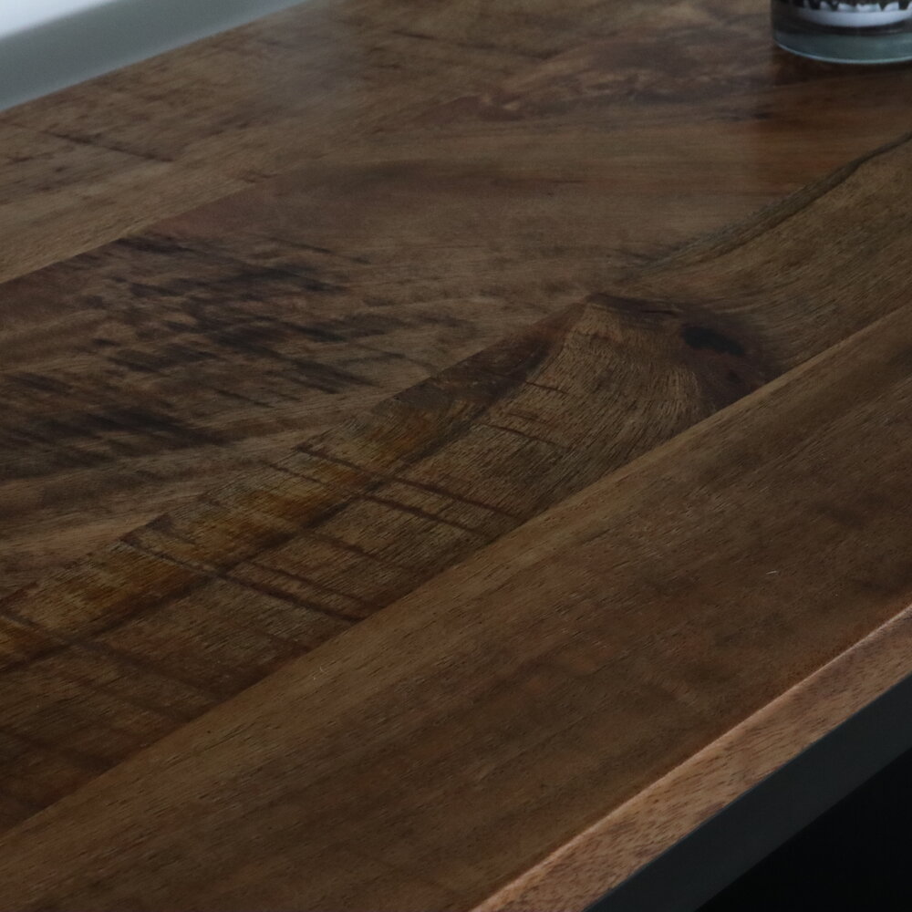 Bijzettafel mangohout Mats 90cm bruin industrieel side table Bijzettafel mangohout Mats 90cm bruin industrieel side table
