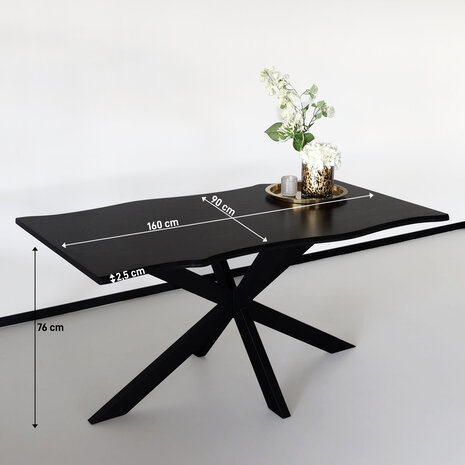 Lizzely Garden & Living Tweedekans model: Eettafel langwerpig 160cm Jeffo zwart langwerpige tafel Lizzely Garden & Living Tweedekans model: Eettafel langwerpig 160cm Jeffo zwart langwerpige tafel