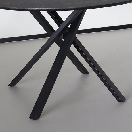 Lizzely Garden & Living Tweedekans model: Eettafel rond Ronsi Antoinette zwart 130cm ronde tafel