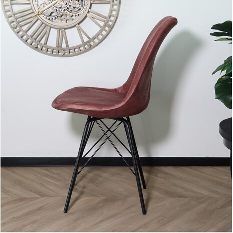 Lizzely Garden & Living Eetkamerstoel Viga roze velvet eetstoel