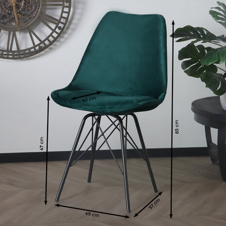 Lizzely Garden & Living Eetkamerstoel Viga turquoise velvet eetstoel Lizzely Garden & Living Eetkamerstoel Viga turquoise velvet eetstoel