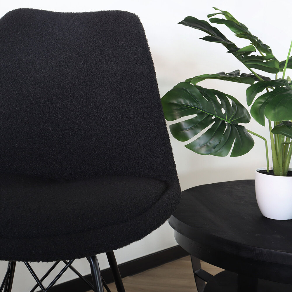 Eetkamerstoel Viga zwart velvet eetstoel