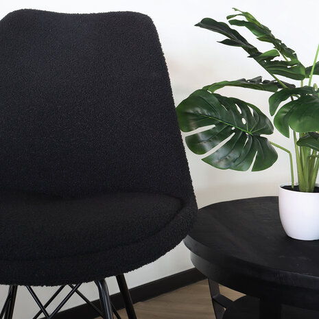 Lizzely Garden & Living Eetkamerstoel Viga zwart velvet eetstoel