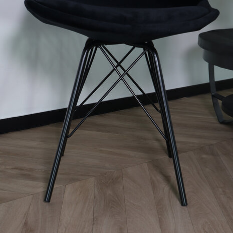 Lizzely Garden & Living Eetkamerstoel Viga zwart velvet eetstoel