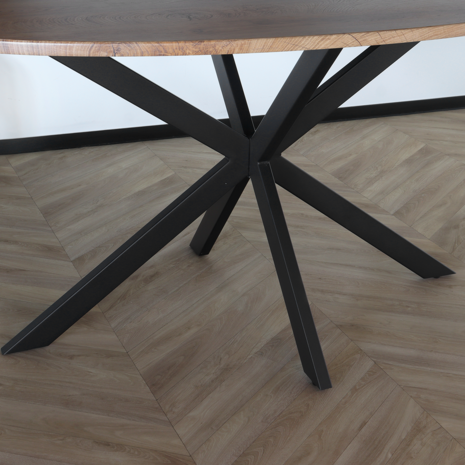 Lizzely Garden & Living Tweedekans model: Eettafel ovaal 160cm Rato bruin ovale tafel