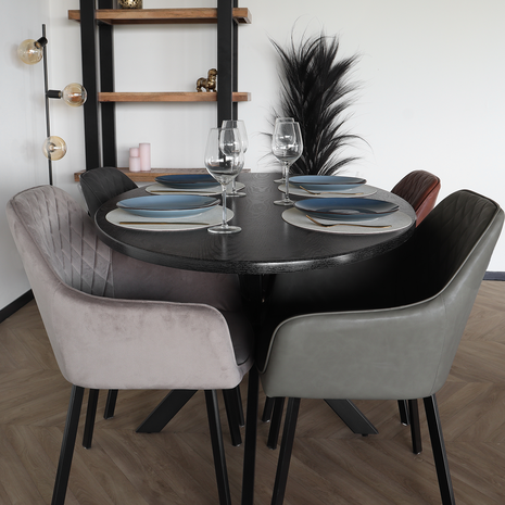 Lizzely Garden & Living Tweedekans model: Eettafel ovaal 160cm Rato zwart ovale tafel Lizzely Garden & Living Tweedekans model: Eettafel ovaal 160cm Rato zwart ovale tafel